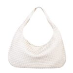 Women Large Leather Hobo Bag Handmade Woven Casual Female Handbag Big Capacity Patchwork Zipper Women Shoulder Bags - imagine 8