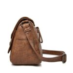 Soft leather trendy retro crossbody fashion bag - imagine 8