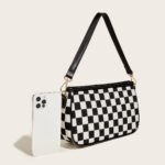 Fashion Personality Commuter All-Match Black And White Contrast Color Checkerboard Underarm Bag Girl Simple Temperament Women's Bag - imagine 2