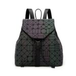 Women Backpack Luminous Geometric Plaid Sequin Female Backpacks For Teenage Girls Bagpack Drawstring Bag Holographic Backpack - imagine 17