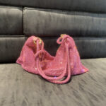 New Rhinestone Underarm Bag Inlaid With Diamonds Full Diamond Handbag Pink Bag Hand Carry Small Bag Women's Bag - imagine 9
