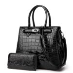Women's bag Handbag designer Luxury new PU leather Crocodile pattern Shoulder bag 2PCS Crossbody Clucth Ladies wallet