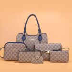 Women's Handbags Female Shoulder Messenger Bag PU leather High Quality Retro 6-piece Set - imagine 8
