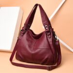 Middle-aged and elderly women's mother bag large capacity shoulder crossbody handbag sheepskin soft leather bag - imagine 8