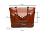 Oil wax leather mother bag two-piece handbag shoulder bag ladies bag - imagine 8