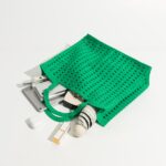 New Woven Bag Hollow Waffle Handmade Bag Candy Color Large Capacity All-Match Handbag for Women - imagine 3