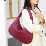 Women Large Leather Hobo Bag Handmade Woven Casual Female Handbag Big Capacity Patchwork Zipper Women Shoulder Bags - imagine 3