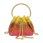 Water bucket bag, colorful drawstring, hot diamond bag, one shoulder crossbody handbag - imagine 4