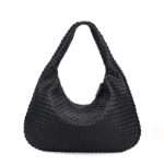 Women Large Leather Hobo Bag Handmade Woven Casual Female Handbag Big Capacity Patchwork Zipper Women Shoulder Bags - imagine 6