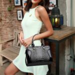 Fashion Crocodile Pattern Ladies Handbag Solid Color Shoulder Bag High Quality Leather Messenger Bags Multifunctional Travel Bag - imagine 2