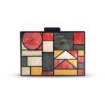 Geometric Colorful Splicing Acrylic Small Square Bag Dinner Bag New One Shoulder Cross Body Handbag - imagine 2