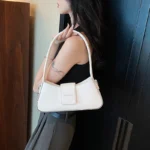 Small PU Leather Underarm Shoulder Bags for Women  Designer Fashion Handbags Trend Ladies Solid Color Crossbody Bag - imagine 3