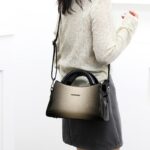 New PU soft leather texture messenger bag fashion simple solid color shoulder bag casual light handbag - imagine 3