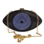 The Evil Eye Crystal Purse Women Evening Bag Gold Silver Black Party Clutch Bag Lady Minaudiere Banquet Pochette Handbag - imagine 2