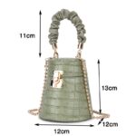 Pu Leather Bucket Bag Small Crossbody Bag Fashion Shoulder Chain Bag - imagine 2