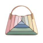 Pleated contrasting color fashionable mini handbag crossbody bag - imagine 2
