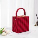 With Code Lock Houndstooth Box Shoulder Bag New Elegant Korean Purses And Handbags Female Big Square Crossbody Retro Bag - imagine 8