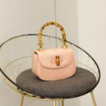 Western style bamboo joint handbag versatile commuting bag single shoulder crossbody saddle bag - imagine 2