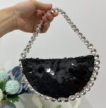 Ultra shiny diamond inlaid underarm bag with rhinestone shoulder bag for carrying - imagine 6