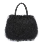 Real Mongolian Fur Bags Australian Beach Wool Fur Shoulder Bag Ladies Tibet Lamb Fur Wrist Bag Large Capacity - imagine 5