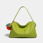 Soft Vegant Leather Women's Hobo Bag Large Capacity Green Simple Shoulder Purse Portable Travel Cross Body Handbag - imagine 6