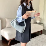 Women's Handbag Twisting Crossbody Bag Flap Tote Spring New Jeans Retro Shoulder Bag - imagine 3