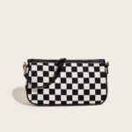 Fashion Personality Commuter All-Match Black And White Contrast Color Checkerboard Underarm Bag Girl Simple Temperament Women's Bag - imagine 3