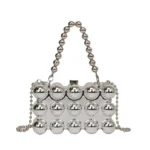 Fashionable mini lipstick bag trendy and versatile pearl chain crossbody bag - imagine 10