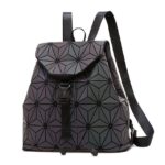 Women Backpack Luminous Geometric Plaid Sequin Female Backpacks For Teenage Girls Bagpack Drawstring Bag Holographic Backpack - imagine 19