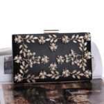 Fashion New Women Evening Clutch Bags PU Chain Shoulder Handbags Leaf Metal Beaded Evening Purse Messenger Bags - imagine 6