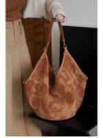 Women's Corduroy Small Shoulder Bag Solid Color Student School Bag Bag Winter Retro Travel Handbags Tote Bags - imagine 4