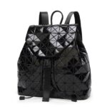 Women Backpack Luminous Geometric Plaid Sequin Female Backpacks For Teenage Girls Bagpack Drawstring Bag Holographic Backpack - imagine 6