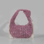 Fashion Tassel Rhinestone Women Handbags Designer Knotted Handle Hand Bags Luxury Diamonds Evening Party Purses Lady Clucth Bags - imagine 11