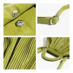 Winter Trend Women Pleated Dumpling Top Handle Purse Ruched Stylish Crossbody Bag Retro Solid Color Hasp Shoulder Handbag - imagine 4