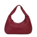 Women Large Leather Hobo Bag Handmade Woven Casual Female Handbag Big Capacity Patchwork Zipper Women Shoulder Bags - imagine 5