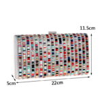 New Style Dinner Dress Evening Dress Bag Ladies Hand Colorful Diamonds Small Square Bag - imagine 2