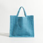New Woven Bag Hollow Waffle Handmade Bag Candy Color Large Capacity All-Match Handbag for Women - imagine 7