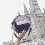 Round Letter Printed Perfume Bottle Pu Leather Casual Handbag Chain Purse Shoulder Bag - imagine 2