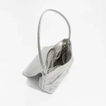 Pleated Korean Women's Underarm Shoulder Bag Brand Silver Trend Flap Clutch Purse and Wallet Small Chic Lady Hobo Tote - imagine 4