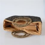 Hand basket shopping bag Black color Bali Island Hand Woven Bag Butterfly buckle Straw Bags Satchel Wind Bohemia Beach Bag - imagine 5