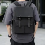 PU Leather Multi-Pockets Adjustable Strap Backpack Bag - imagine 7