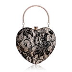 New Lace Evening Bag Ladies Fashion Banquet Dress Clutch Heart Shape Evening Bag - imagine 2