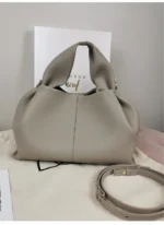French Brand Lazy Solid Color All-Match Handbag Pleated Hobos Large-Capacity Shoulder Tote Cloud Woman Crossbody Bag - imagine 9