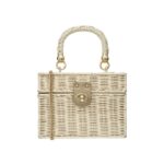 New rattan black straw Shoulder Bag Women hand-woven Messenger Bag Summer Beach Square box Straw Handbag For lady Bolsa Feminina - imagine 7