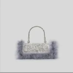 New Mink Fur Diamond Dinner Clutch Bag Full Stones Fur Shoulder Bags Autumn and Winter New Purses Crossbody Bag - imagine 10