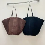 Faux Suede Frosted Tote Bags For Women Luxury Designer Handbags And Purses 2023 New In Vintage Large Capacity Shoulder Bucket - imagine 3