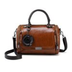 Vintage Women Shoulder Bags With Flower PU Leather Women Bag Large Capacity Luxury Handbags Women Bags Designer Bags - imagine 9