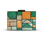Geometric Colorful Splicing Acrylic Small Square Bag Dinner Bag New One Shoulder Cross Body Handbag - imagine 4