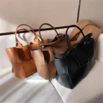 Famous Brand Large Weave Tote Bags High Quality Leather Shoulder Bags for Women Designer Luxury Lady Top-handle Bags Luxury Sac - imagine 2
