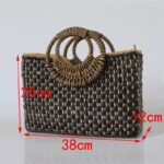 Hand basket shopping bag Black color Bali Island Hand Woven Bag Butterfly buckle Straw Bags Satchel Wind Bohemia Beach Bag - imagine 4